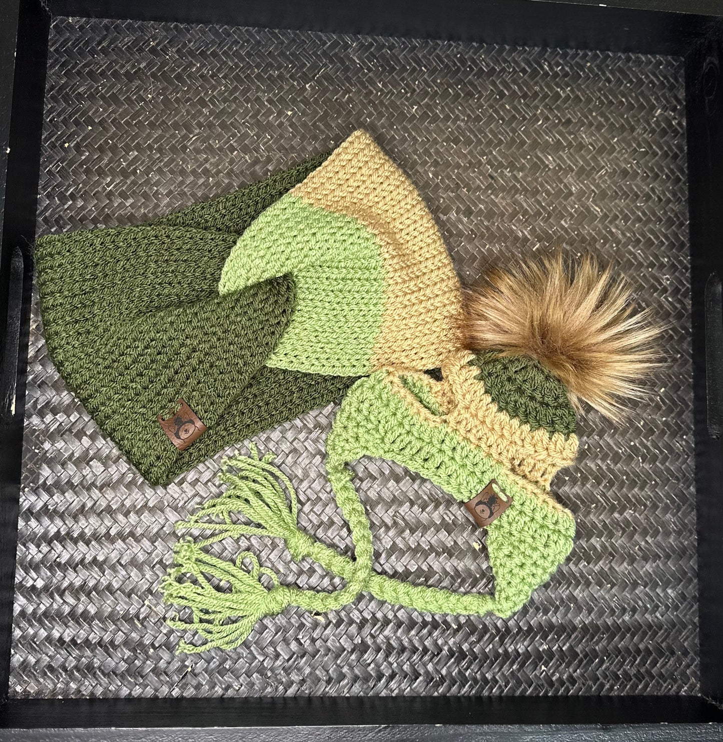 Bandeau pour maman et bonnet pour chiot assortis For the Love of Greens