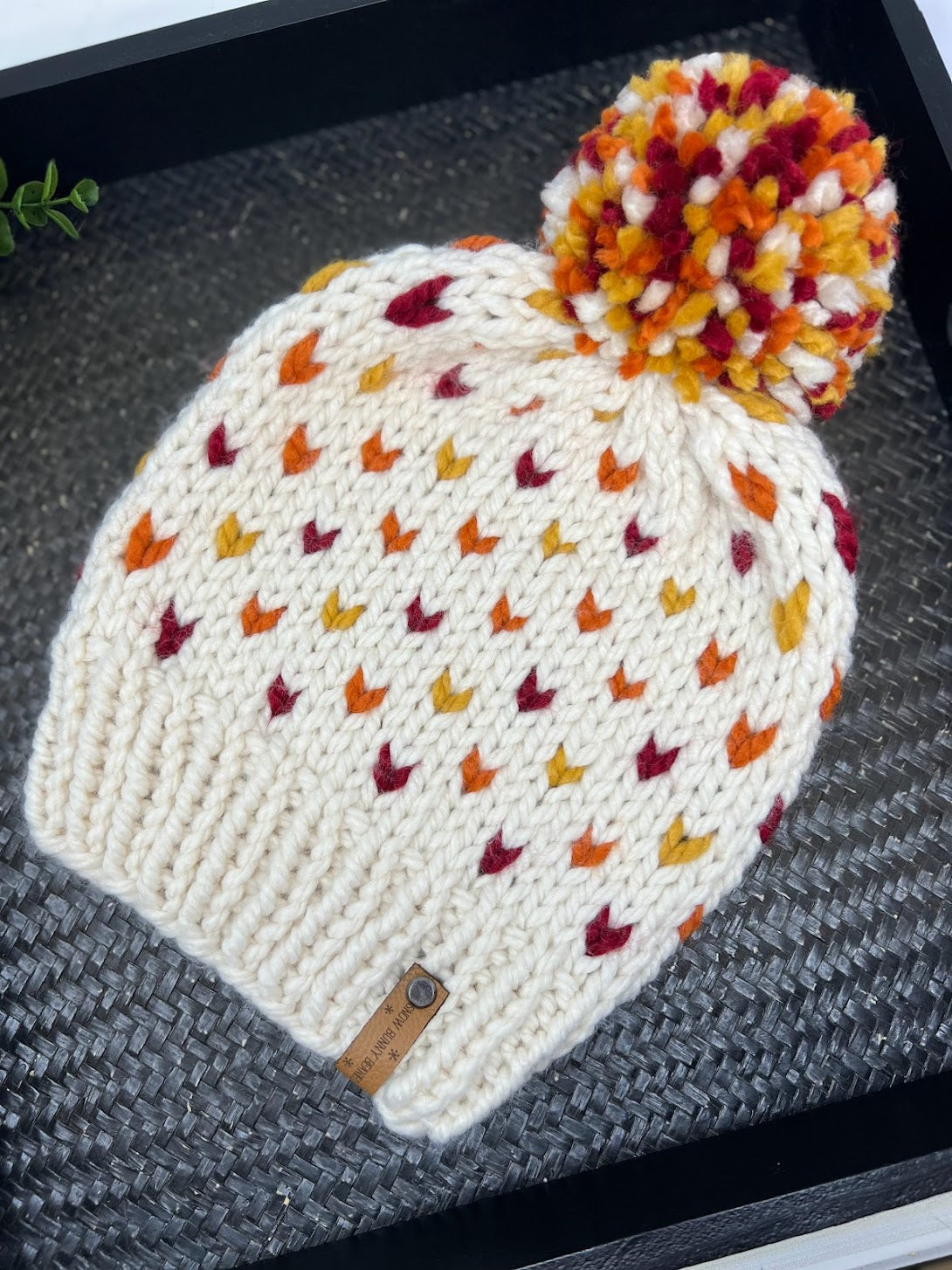 Bonnet Feuille d'Automne en Forme de Cœur