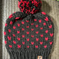 Black with Red Heart Knit