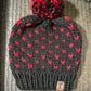 Black with Red Heart Knit