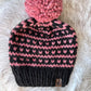 Pink Hearts Knit Beanie