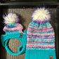 Matching Mommy & Pupper Peacock Vibrant Beanies