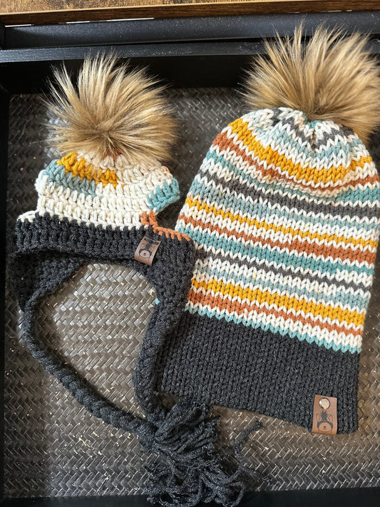 Gorro de mamá y cachorro a juego