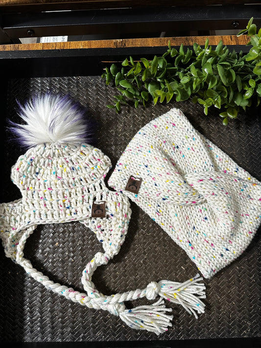 Conjunto de gorro para mascota y diadema a juego Funfetti