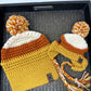 Candy Corn Mommy & Pupper Beanie Set