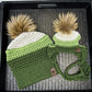 Ensemble assorti de bonnets pour maman et chiot Green Lovers