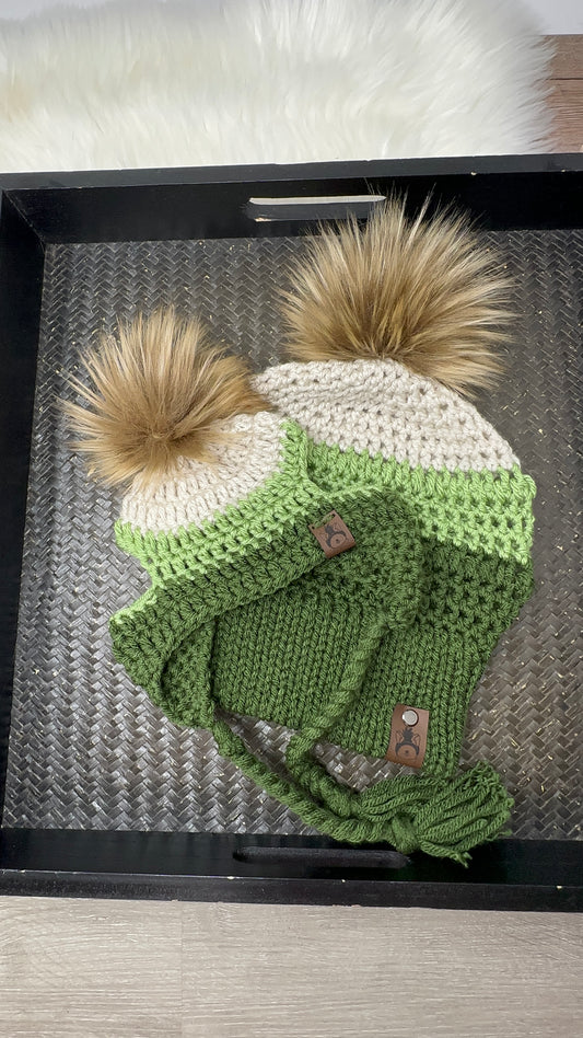 Ensemble assorti de bonnets pour maman et chiot Green Lovers