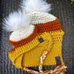 Candy Corn Mommy & Pupper Beanie Set