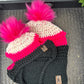 Ensemble bonnet assorti pour maman et chiot Pink Crush