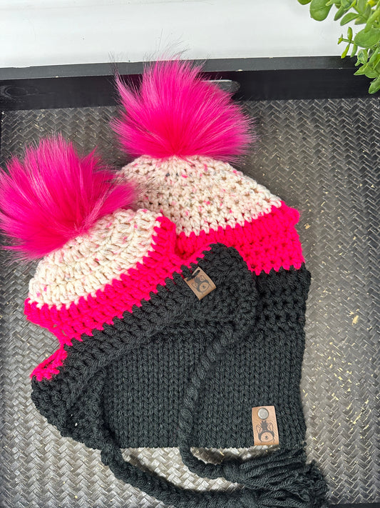 Pink Crush Matching Mommy & Pupper Beanie Set