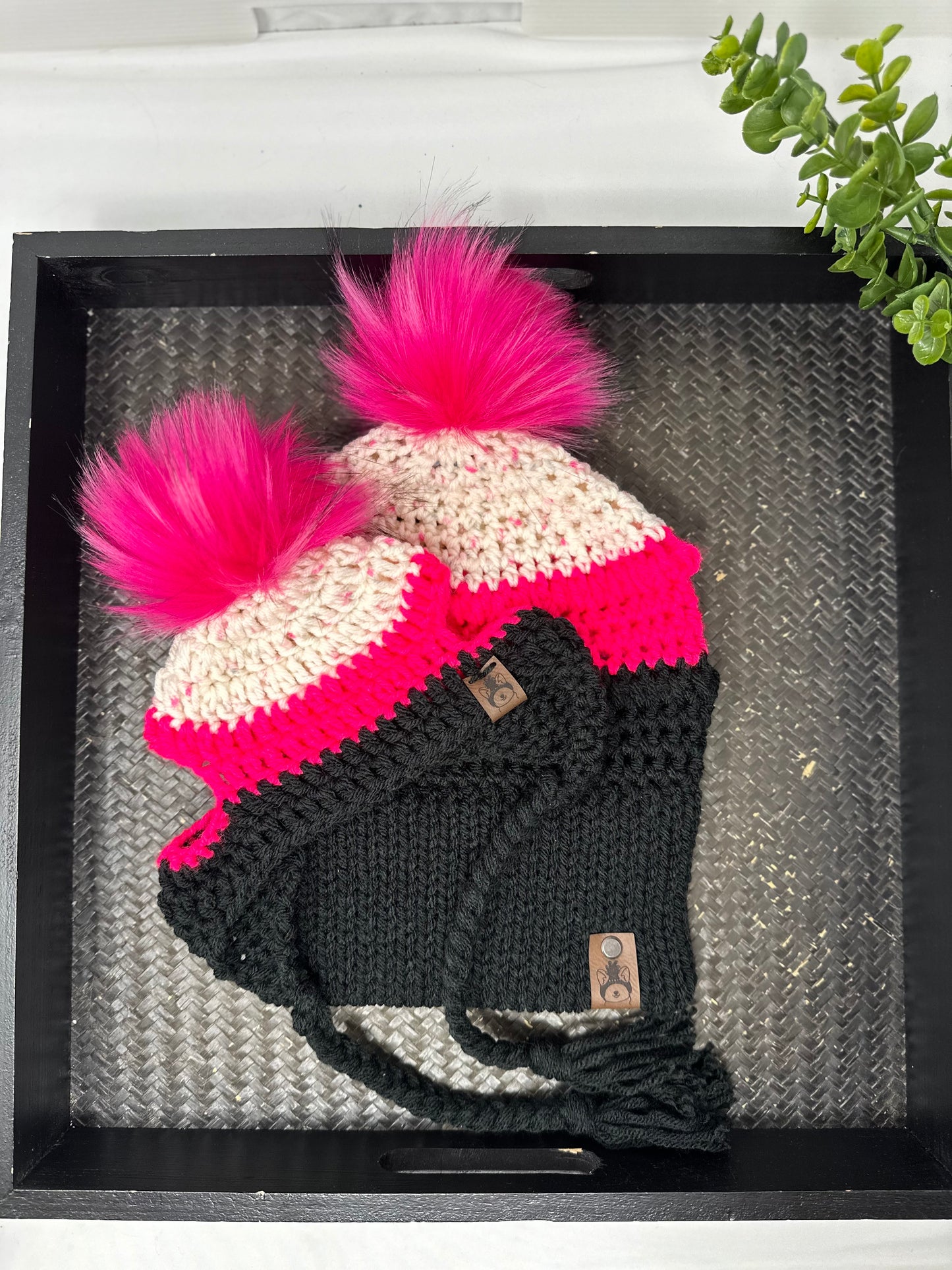 Pink Crush Matching Mommy & Pupper Beanie Set