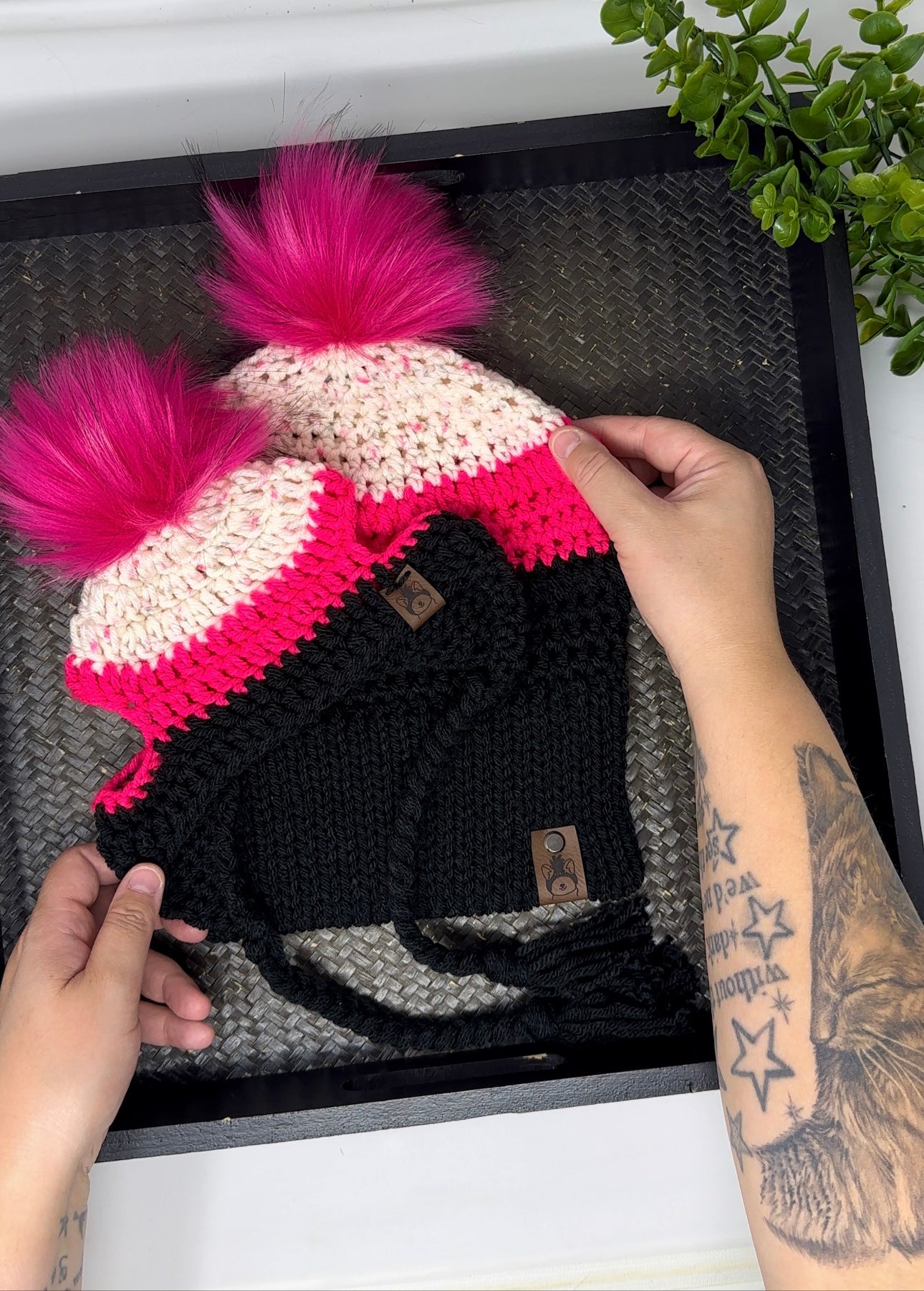 Conjunto de gorro a juego para mamá y cachorro de Pink Crush