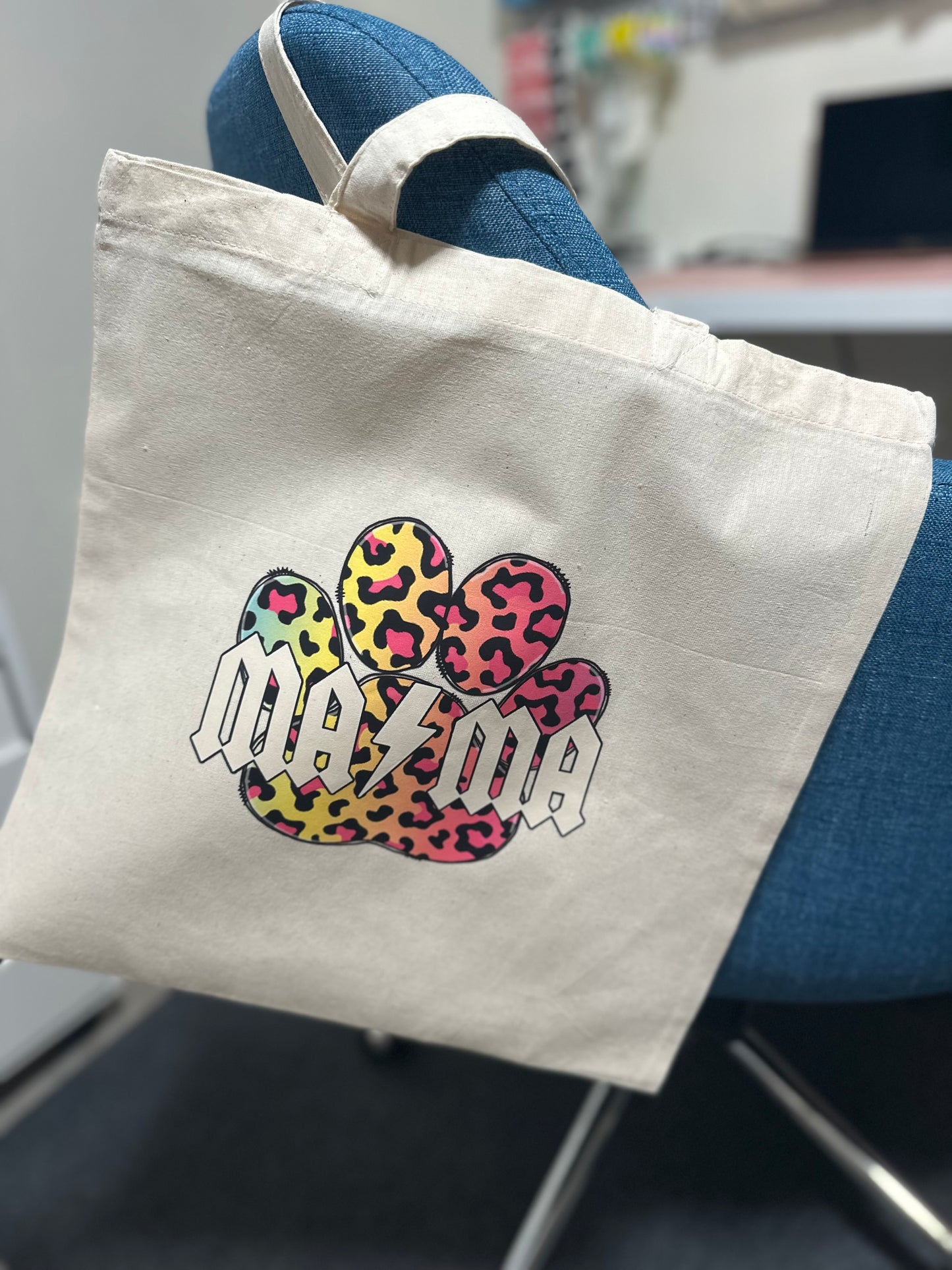 Mama Leopard Print Tote Bag