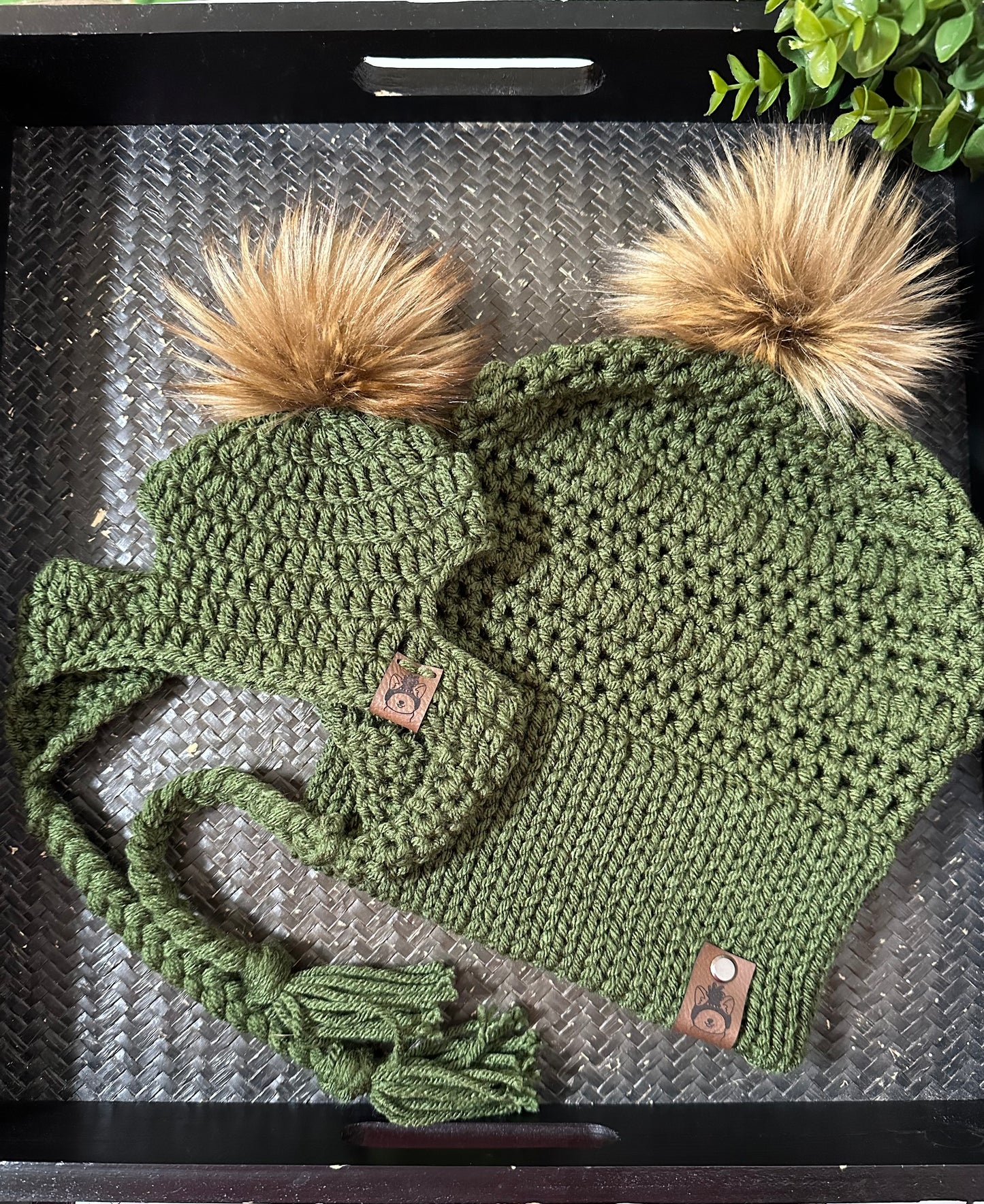 Matching Mommy & Pupper Beanie Set