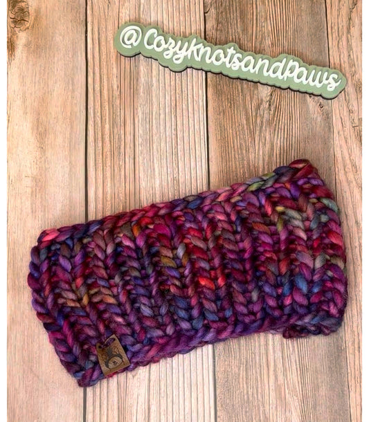 Vibrant Purple mix Wool Ear-warmer