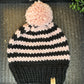 Pink & Black Stripe Adult Beanie