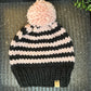 Pink & Black Stripe Adult Beanie