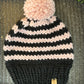 Pink & Black Stripe Adult Beanie