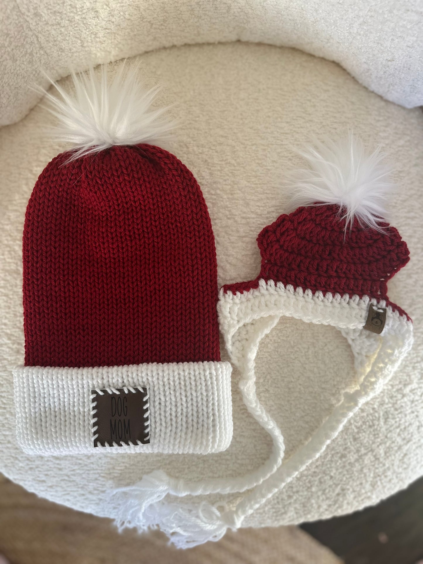 Christmas Mommy & Pupper Beanie matching Set