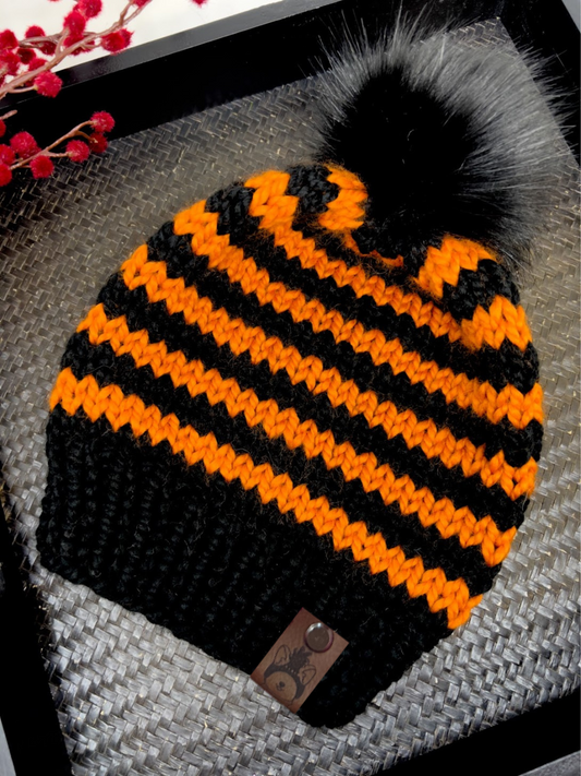 Gorro de rayas de Halloween