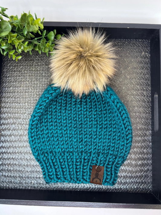 Peacock Knit Beanie