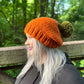 Gorro de punto con forma de calabaza