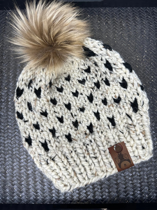 Custom Heart Knit Beanie