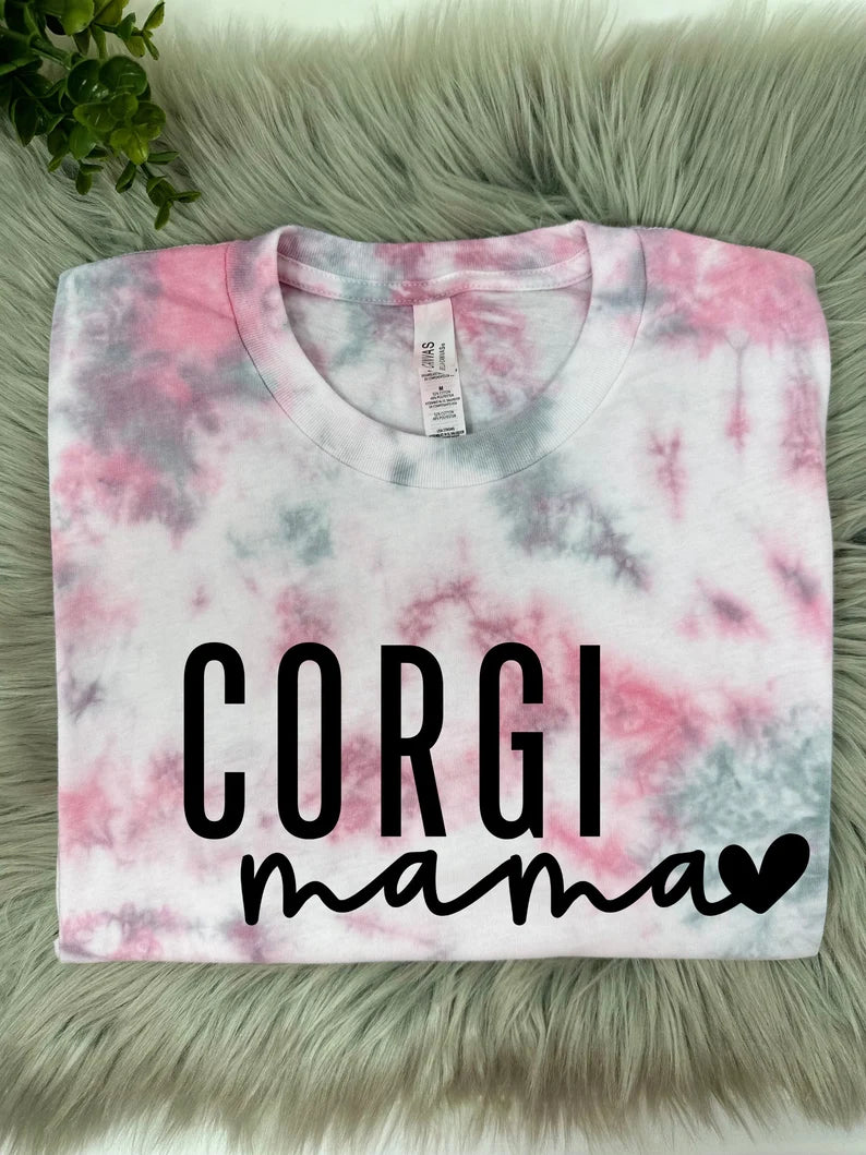 Tie-dye Custom Dog Mama T-shirt