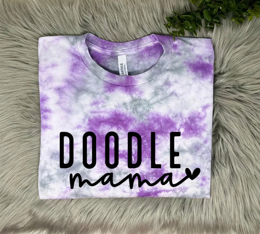 Tie-dye Custom Dog Mama T-shirt